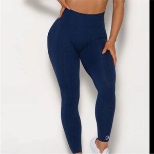 Bombshell Peach Booty seamless leggings blue saphire- medium